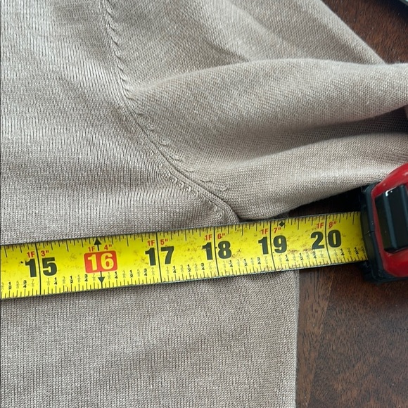 Elegant Tan Sweater with Ruffle Cuffs - Picture 7 of 9